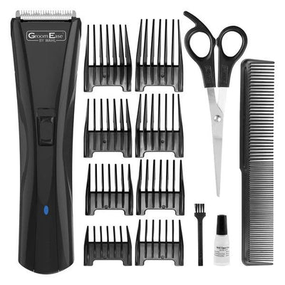 Wahl GroomEase Hair Clipper LED Cord Cordless 8 Guide Combs High Carbon Blades