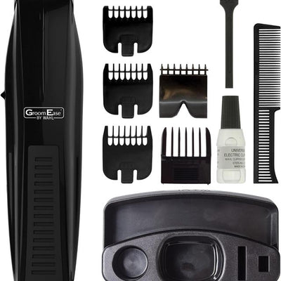 Wahl Groomease Beard Trimmer Kit With High Carbon Steel Blades & 5 Guide Combs