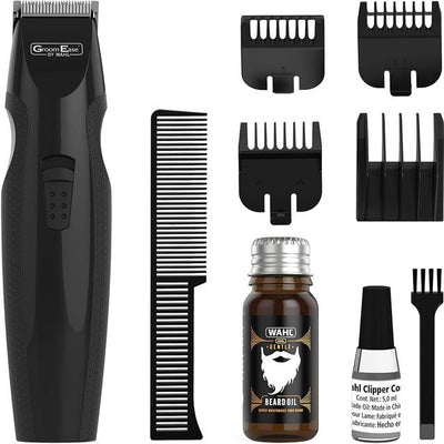 Wahl Trimmer Set for Men with Beard Oil & Moisturising Care Groom Ease Cordless
